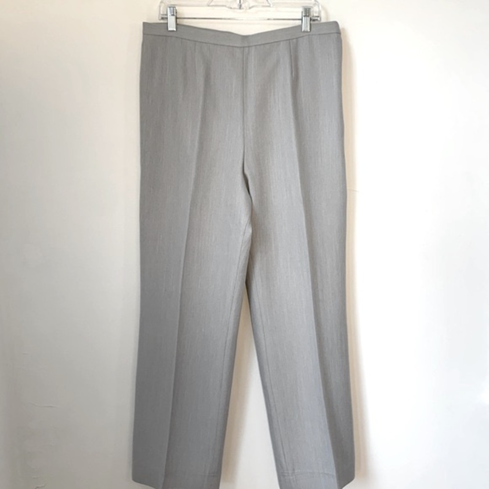 Evan Picone Blue-Gray Herringbone Career Trouser Pants